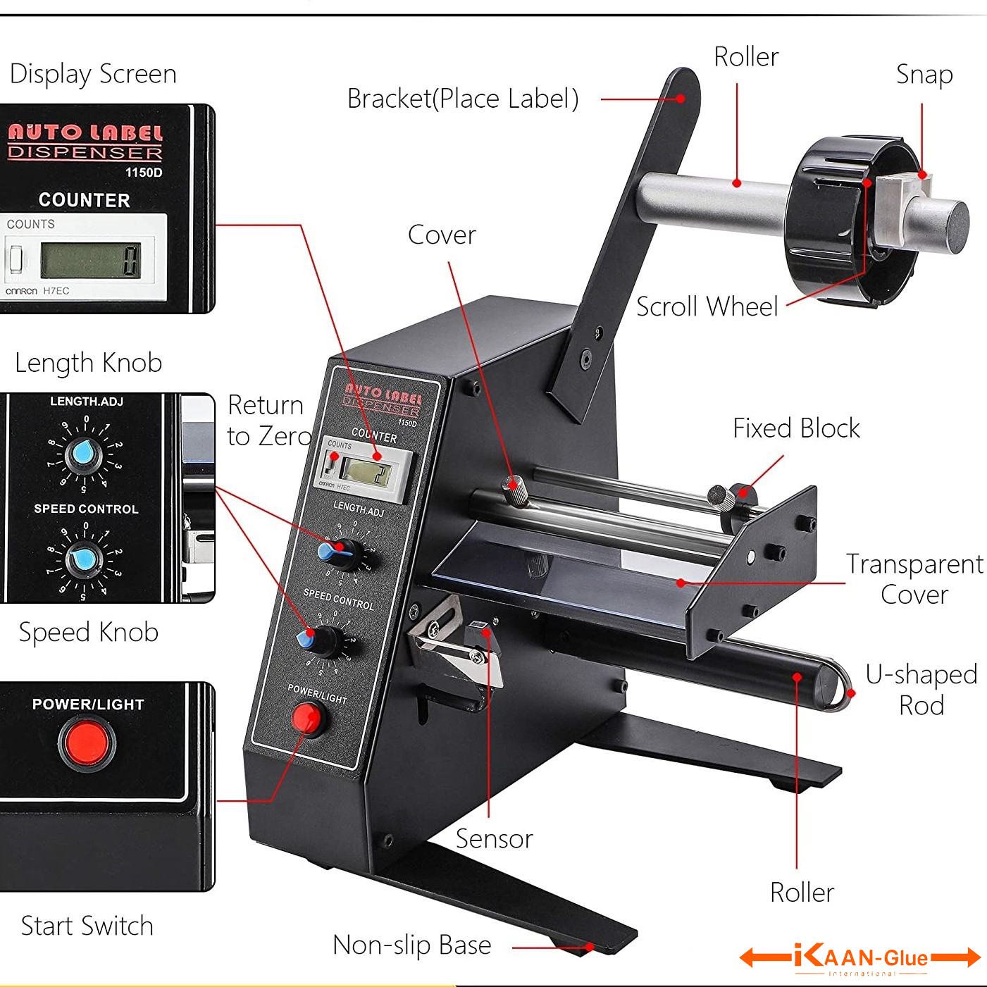 Label Dispenser spare part 3 , Kaan Glue, Kaan Gluepoints
